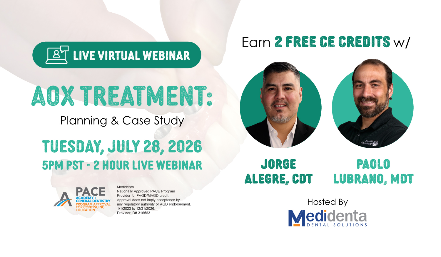 Medidenta - Education - Webinar - Jorge Alegre - Paolo Lubrano - 3D Printing - July 28, 2026 – 01
