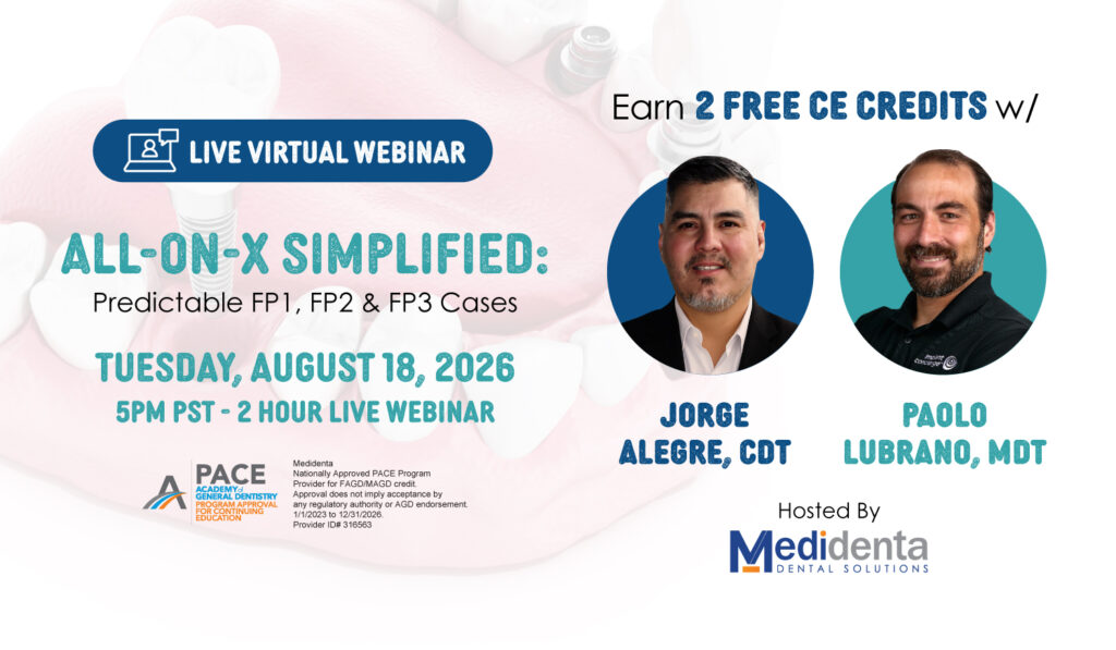 Medidenta - Education - Webinar - Jorge Alegre - Paolo Lubrano - 3D Printing - August 18, 2026 – 01