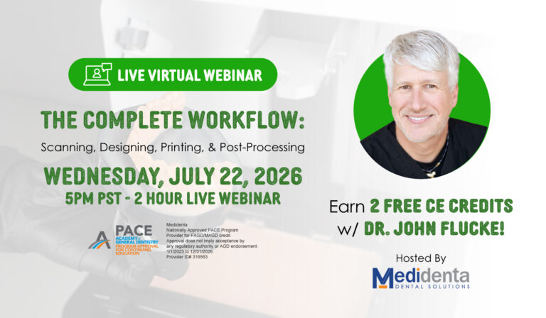 Medidenta - Education - Webinar - John Flucke - 3D Printing - July 22, 2026 - 01