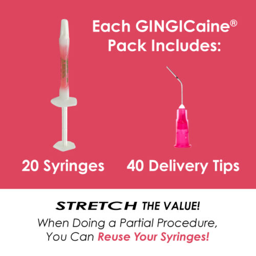 Gingi-Pak - Hygiene - GINGICaine - 20% Benzocaine Oral Anesthetic - Syringe - Strawberry - 04