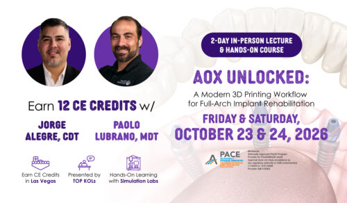 Medidenta - Education - Jorge Alegre - Paolo Lubrano - Course - AOX Unlocked - A Modern 3D Printing Workflow for Full-Arch Implant Rehabilitation - 01